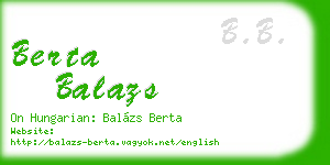 berta balazs business card